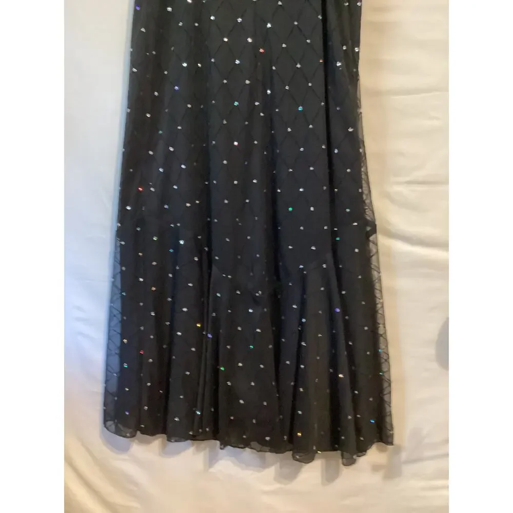 1143 STUDIO 1940 Womens Halter Dress Rhinestone Detail Black Size 8